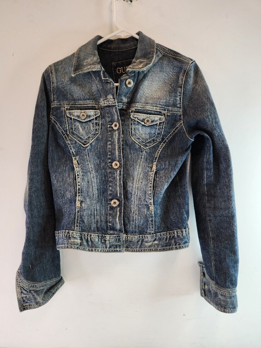 Guess Jean's Blue Strech Denim Jacket Worn Women's Medium